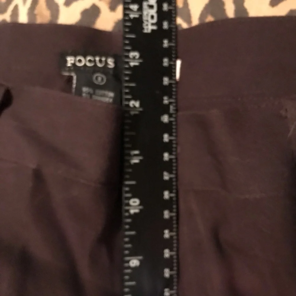 Focus size 8 Brown Straight Leg pants Slimming , stretch Best Day To Night